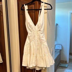 Zimmermann White linen Backless Dress